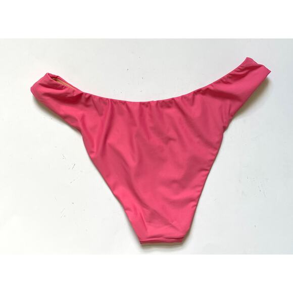 J. Crew High Leg Bikini Bottom Swim Pink Size Medium NEW - Picture 2 of 6